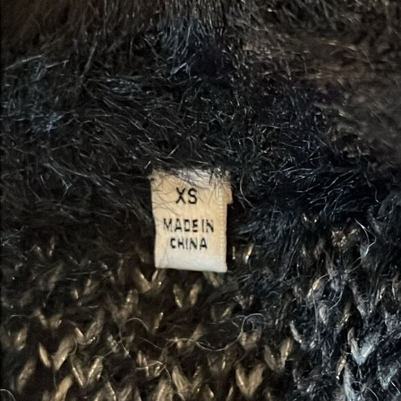 7 For All Mankind Black/Grey Jacquard Knit‎ V-Neck Sweater Size XS - Picture 12 of 12